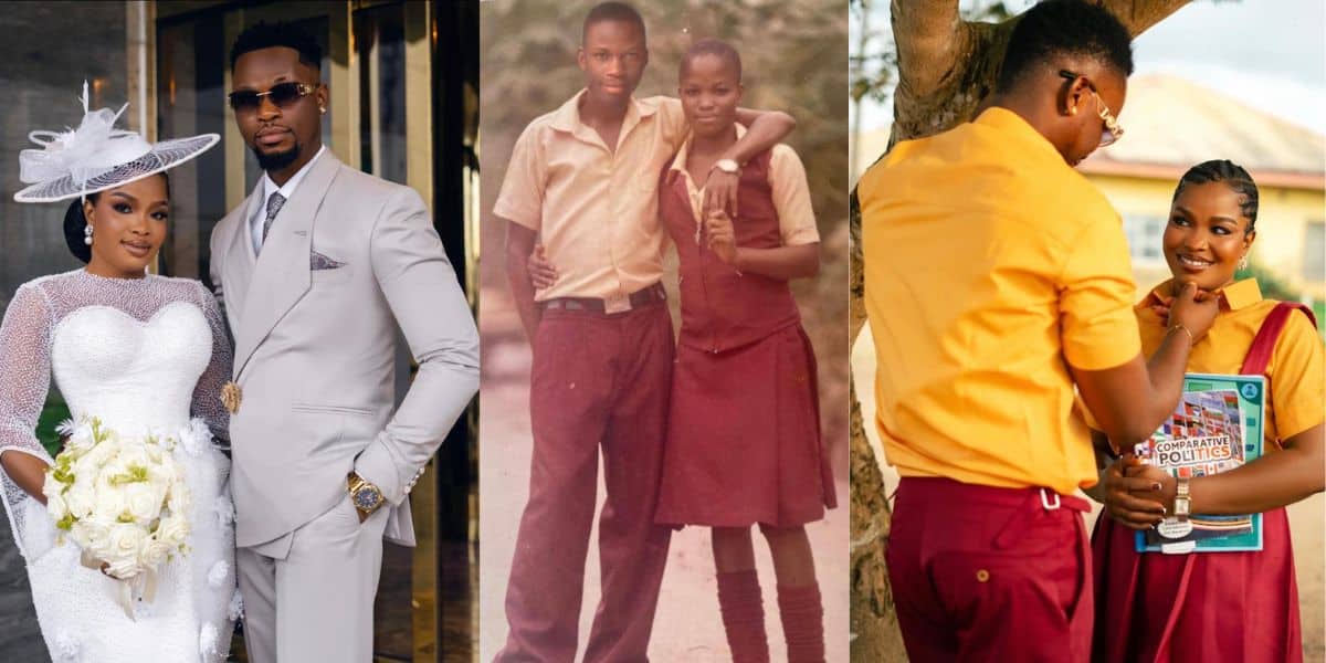 Couple who met in secondary school tie the knots 18 years later, recreate old photo