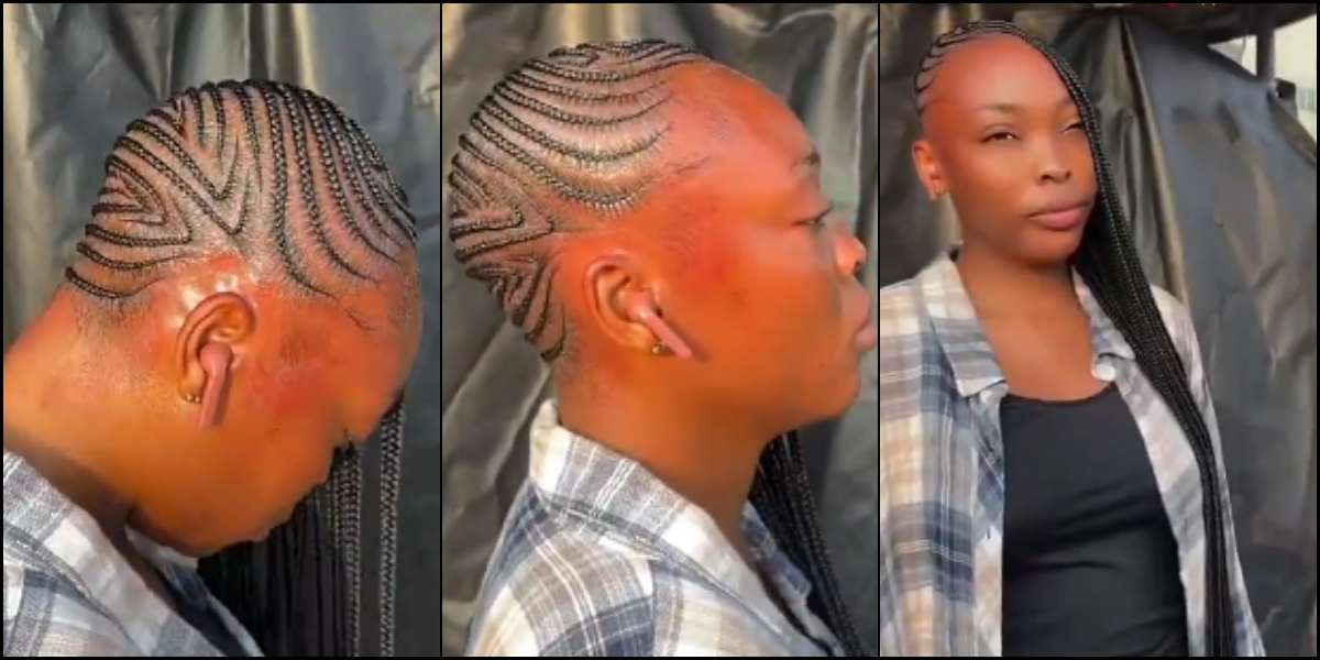 Lady sparks buzz online with unique hairstyle