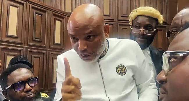 Nnamdi Kanu ejected from court for ‘unruly’ conduct as judge delivers judgment