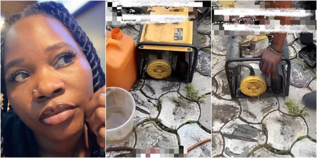 “This is pure wickedness” - Lady who left 20 litres of fuel with security man shares what he unexpectedly did to it