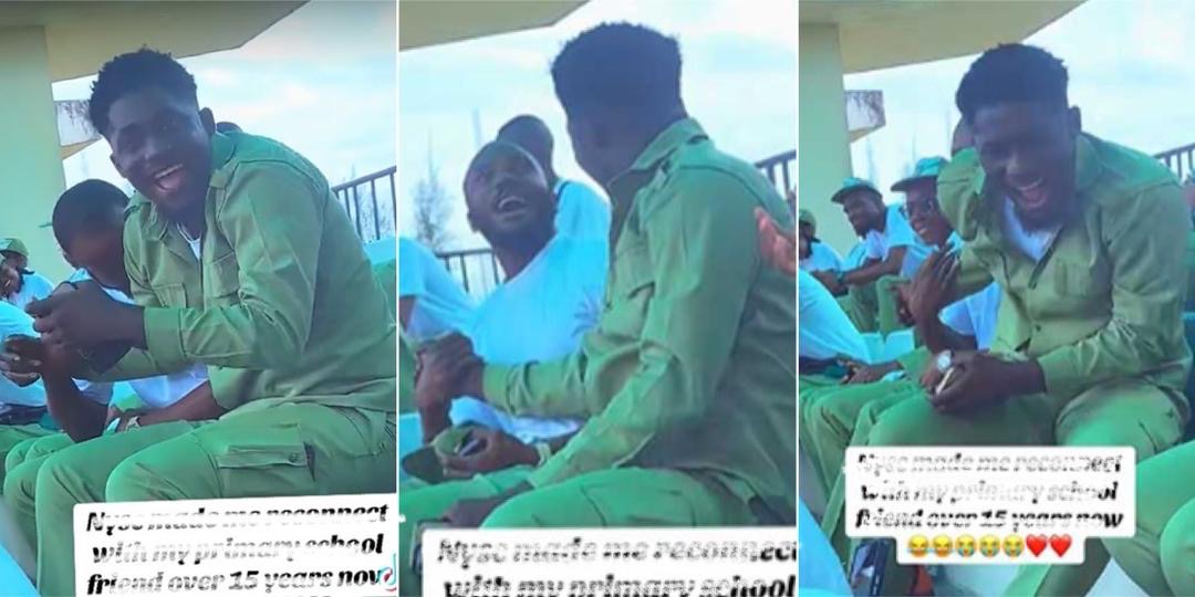 Moment Corps member meets Primary school classmate after 15 years at NYSC camp