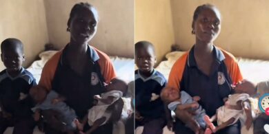 "We have nothing to eat" - Mother of 3 cries out as husband flees after she delivered twins