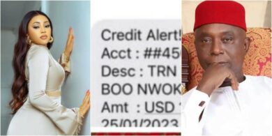 "0,000 alert?" - Old post of Regina Daniels hailing Ned Nwoko for random 0K gift trends online