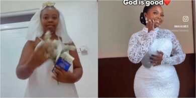 Lady who dressed as a bride during Hallelujah Challenge finally gets married