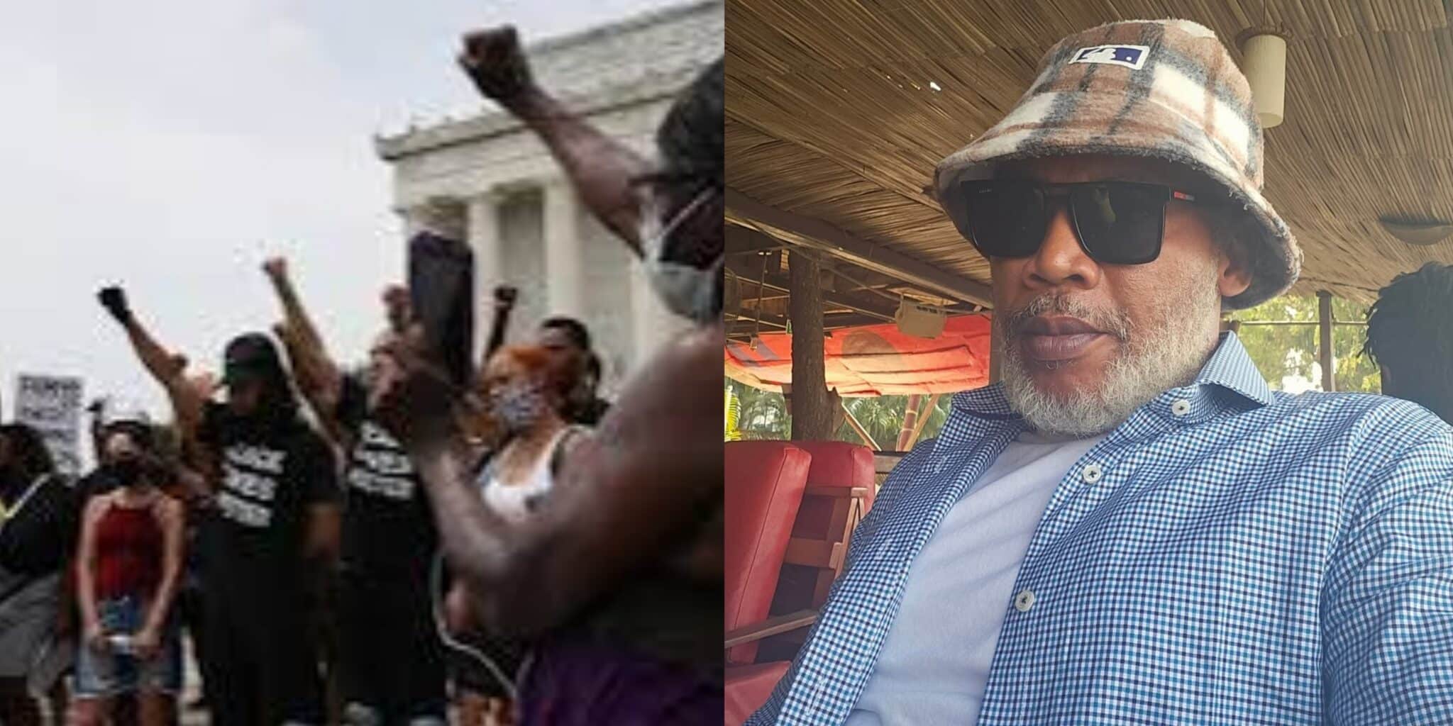 Nnamdi Kanu’s brother hails Nigerians for unity during #FreeNnamdiKanu protest