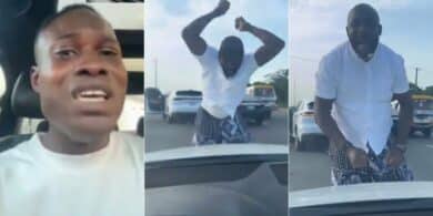 Man cries out after SUV driver allegedly vandalized his car over driving dispute