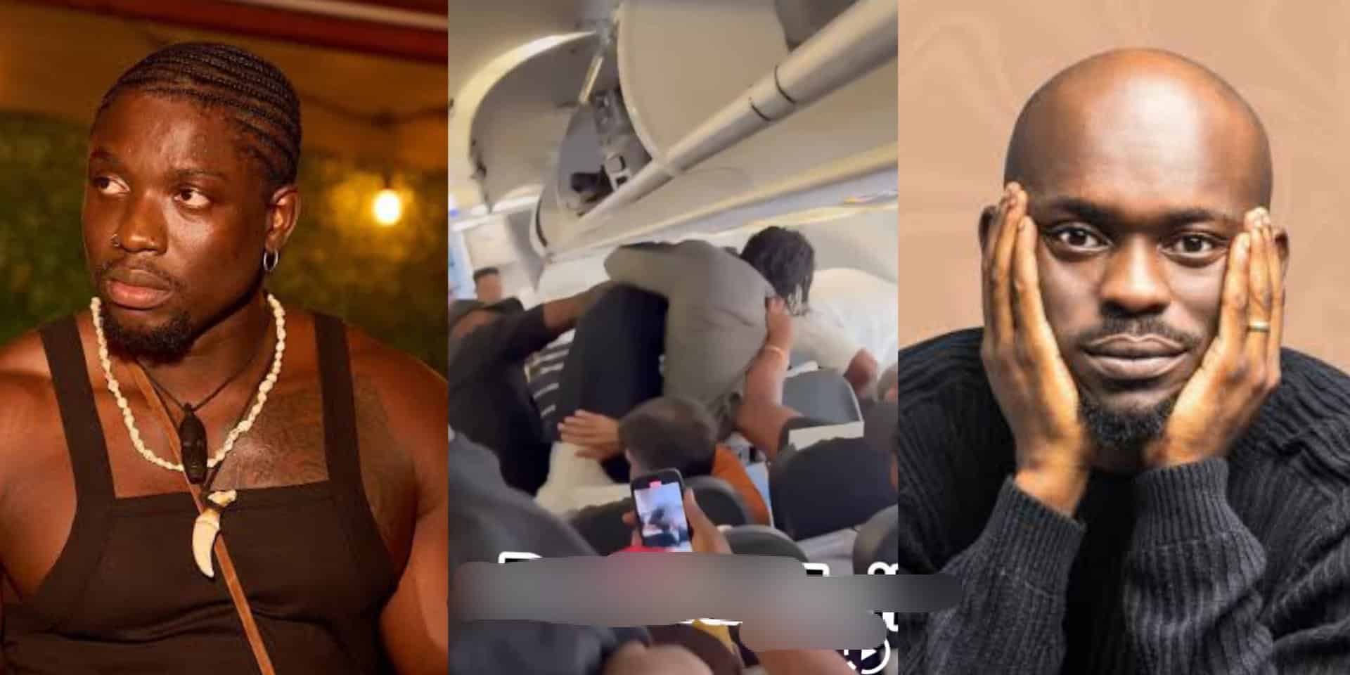 Verydarkman and Mr Jollof spotted brawling on plane