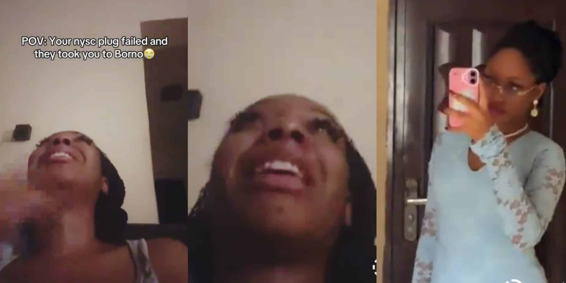 Lady breaks down in t£ars after her NYSC plug failed, deployed to Borno State