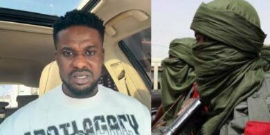 Scott Iguma cries out as his uncle gets kidnapped