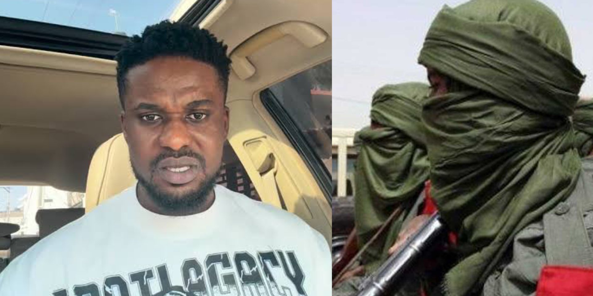 Scott Iguma cries out as his uncle gets kidnapped