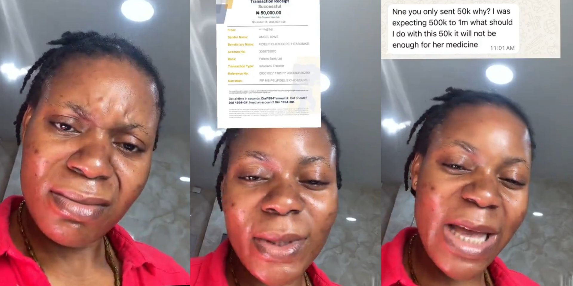 Lady laments as brother rejects N50k help, demands N500k–N1m because he believes she’s “working abroad”