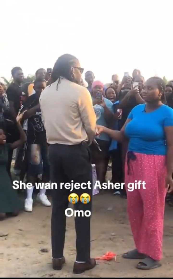 Moment lady instantly rejects iPhone 17 gift from Asherkine