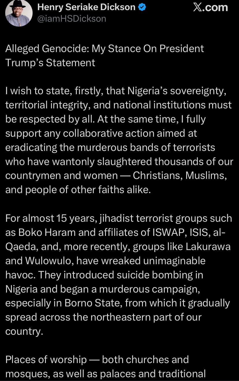 “We need help” - Nigerian Senator supports Trump’s plans, says Nigeria still cannot account for Leah Sharibu, Chibok Girls