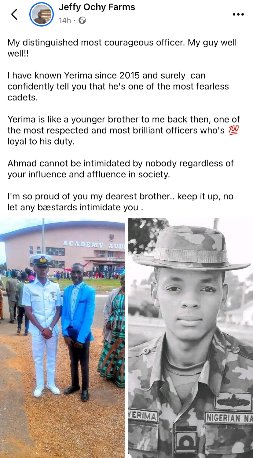 Man who knew viral Naval officer Yerima since 2015 shares surprising details about him