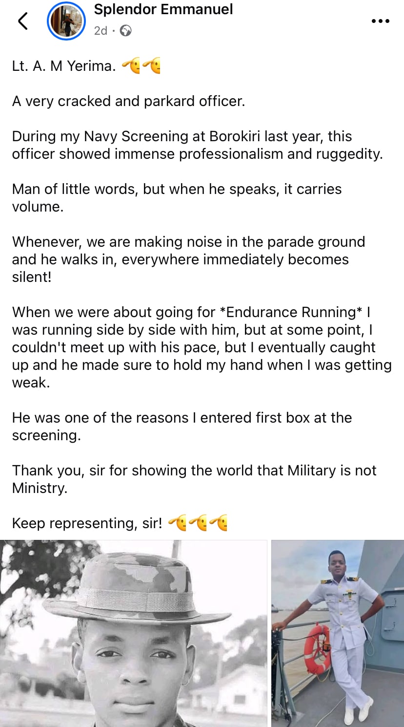 “He held my hand” – Female Navy applicant shares what happened between her and Lt. Yerima during Navy screening