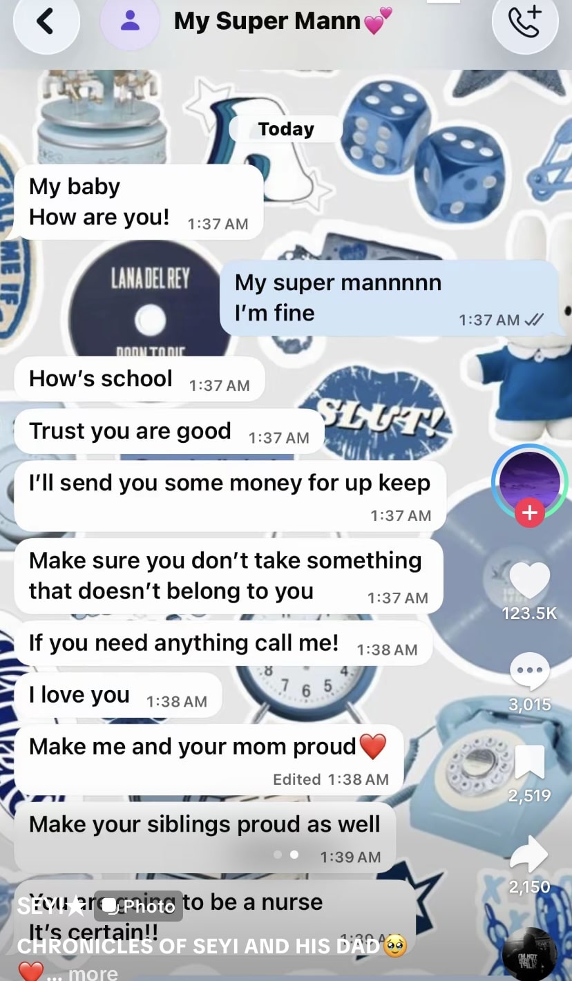 Man breaks down after reading messages his father sent him, posts it online