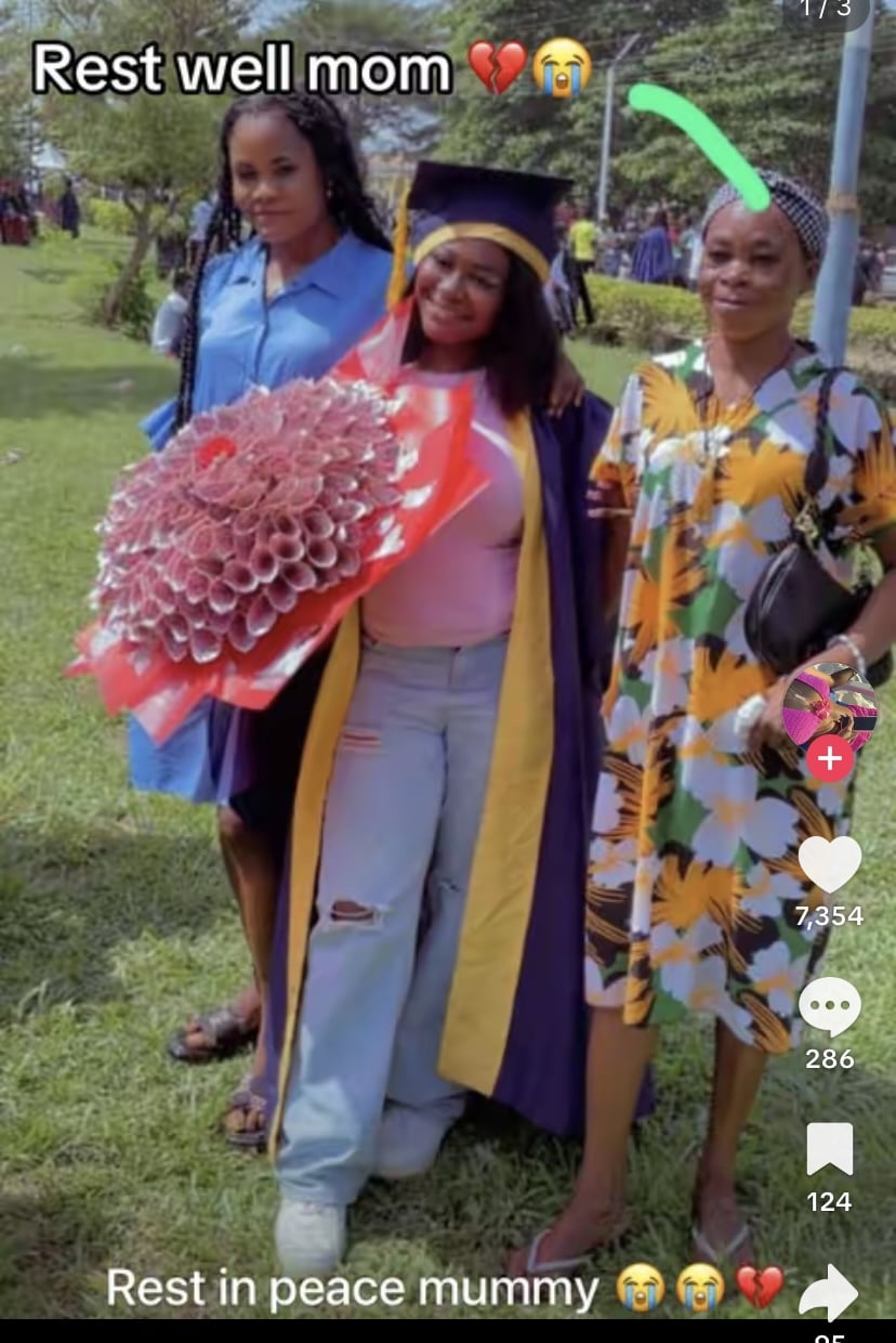 “She just left” - Lady loses mother an hour after attending her matriculation ceremony