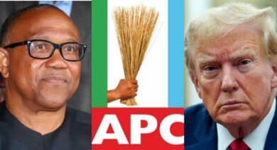 "Obi seems to celebrate when Nigeria faces challenges" - APC blasts Peter Obi over comment on Trump’s threat