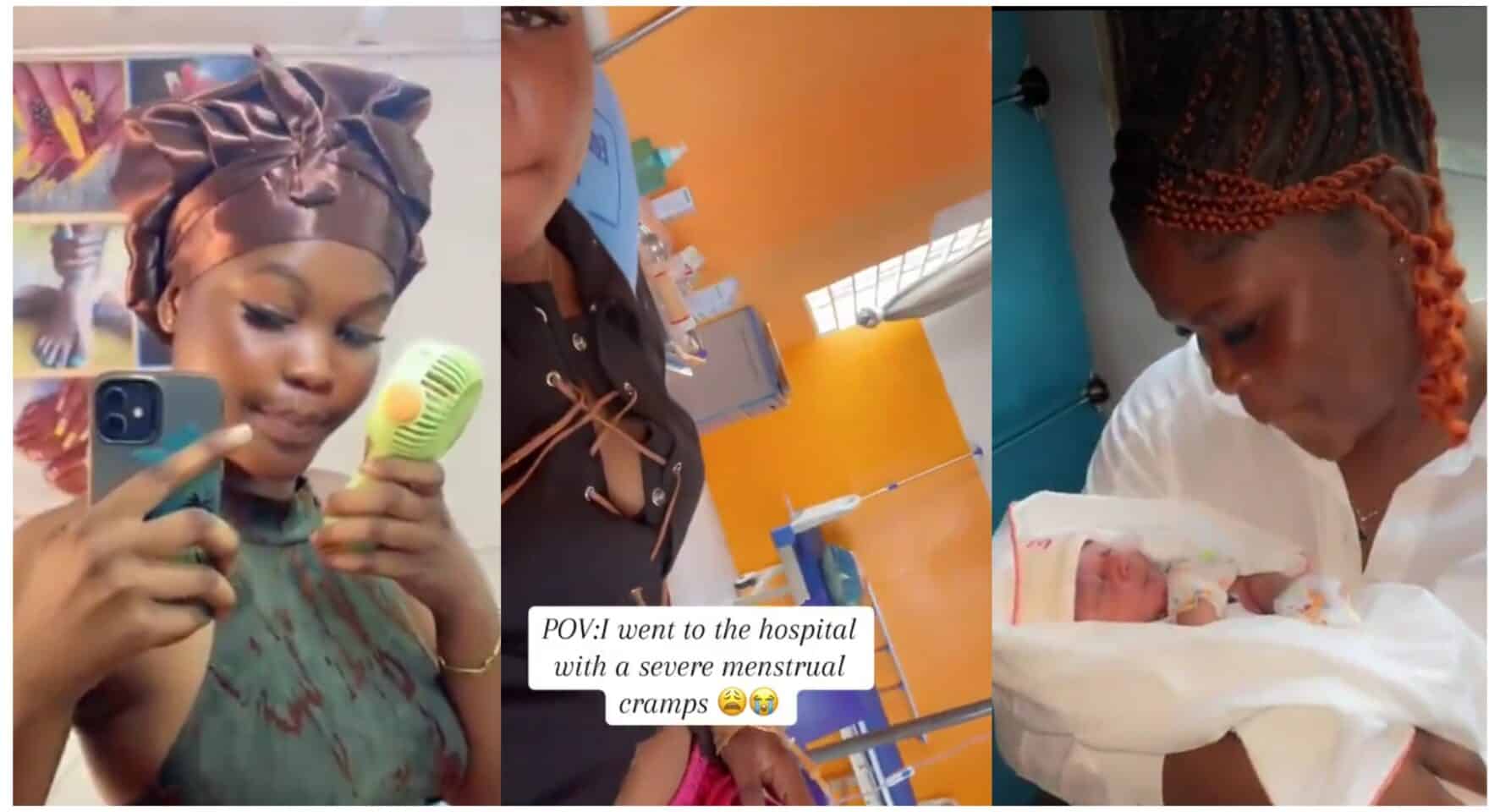 "I went to the hospital with severe menstrual cramps, but returned with a baby"- Lady