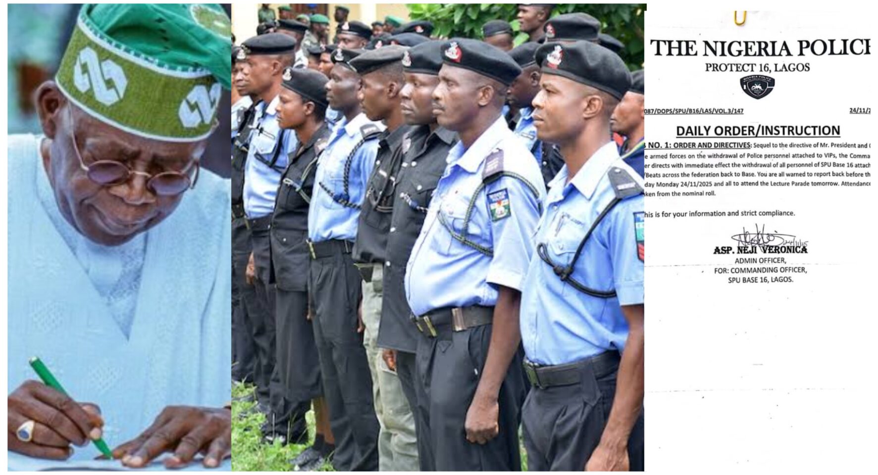 Police order officers attached to VIPs to return to base after Tinubu’s directive