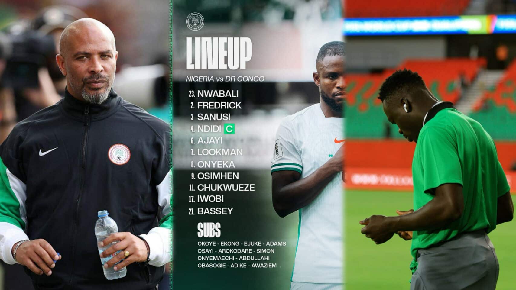 Tactical reshuffle: Chelle drops Akor Adams for crucial DR Congo clash