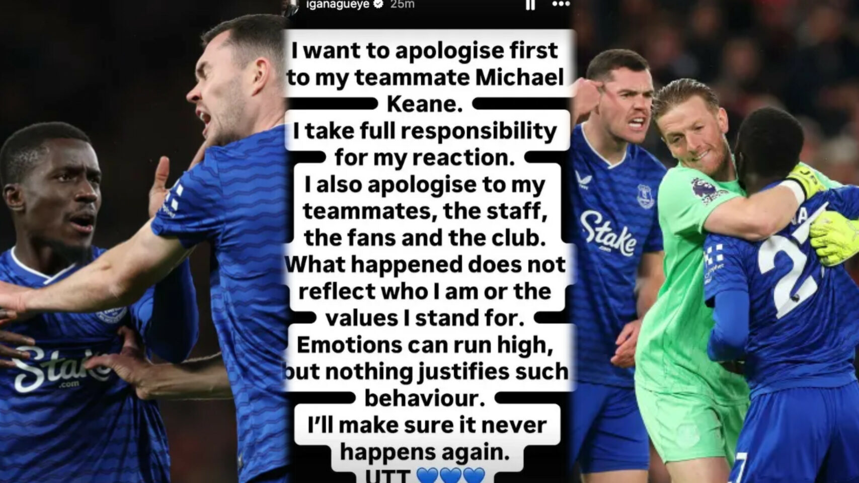 EPL: Idrissa Gueye issues 60-word apology after red card incident