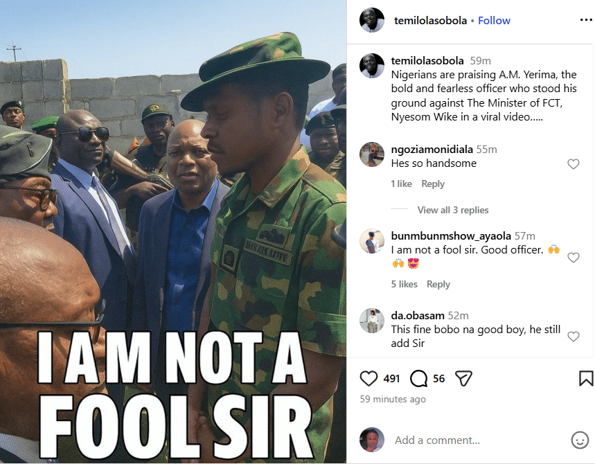 Gallant soldier who stood up Wike trends online as Nigerians hail him