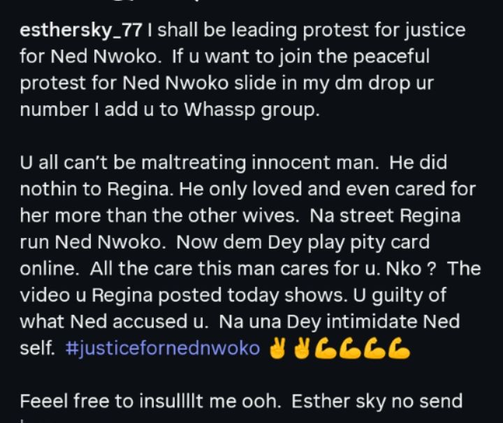 Esther Sky Instagram post