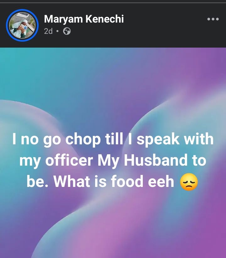 Maryam Kenechi Facebook post