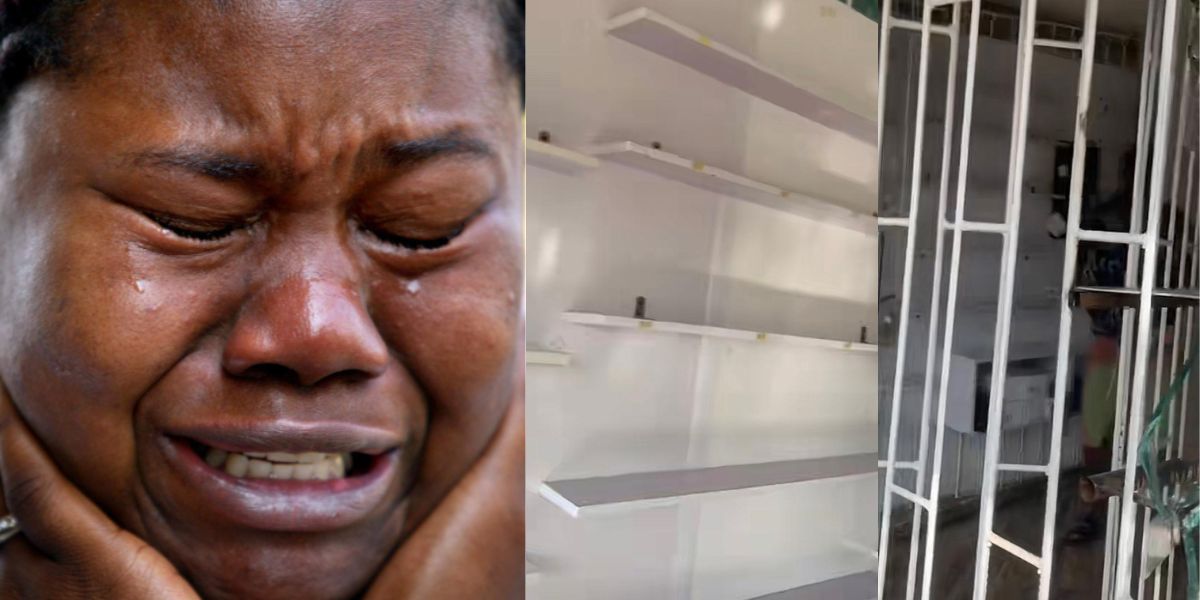"I took a loan" - Woman breaks down in tears as thieves emptied her boutique just weeks after opening