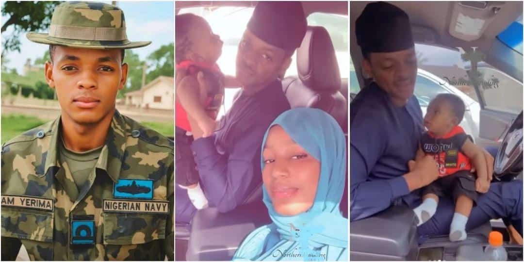 “Is he married?” - Video of viral Naval officer Yerima in car with woman and Baby sparks buzz