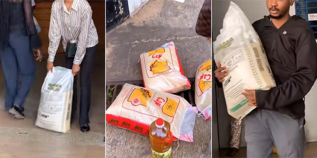 Staff over the moon as company gives them bags of rice to celebrate Christmas