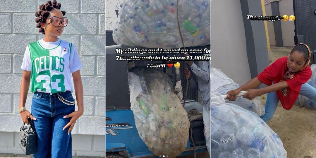 Lady laments after saving empty water bottles for 7 months, gets only N11,000