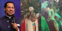 Pastor Chris wears crown and royal robe as he makes grand entrance to his birthday