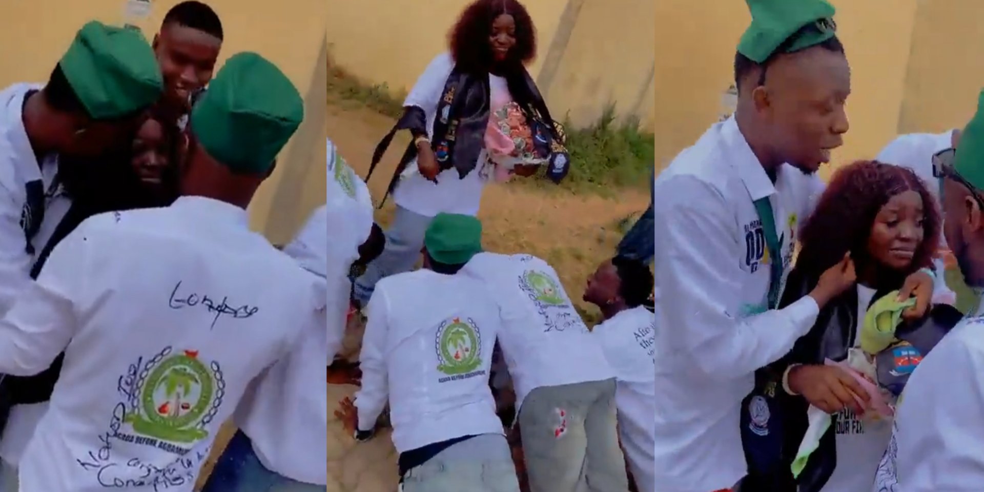 Graduates prostrate for female classmate who helped them academically