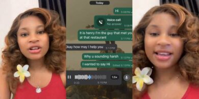 Lady in viral voice note speaks after lambasting man who didn’t pay for her meal