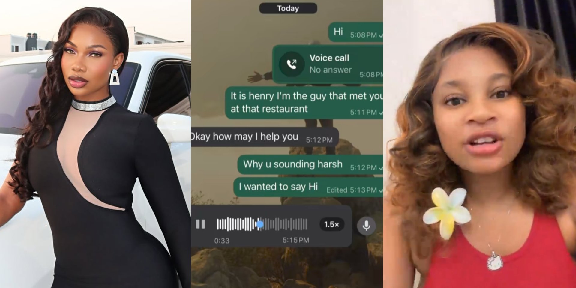 Tacha drums support for lady who called out man for failing to pay for her food