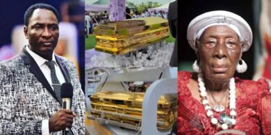 Prophet Jeremiah Fufeyin buries late mother in gold-plated gasket reportedly worth N150M
