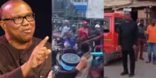 Peter Obi jumps out of car to directly traffic by himself at busy Anambra junction