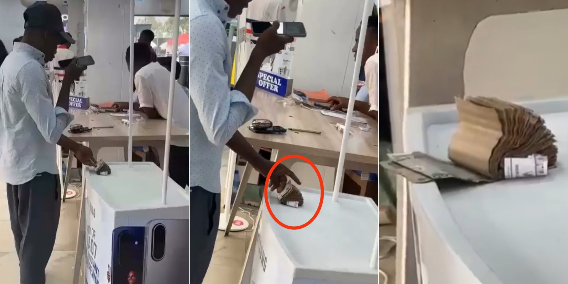 Man shocked after discovering his cash was fake while trying to buy phone in Lagos store