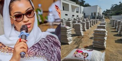 Senator Natasha distributes over 2,000 bags of rice across Kogi central