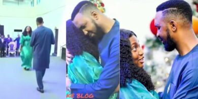 Touching moment Chris Okafor's wife hugs him following public apology to Doris Ogala, other ladies