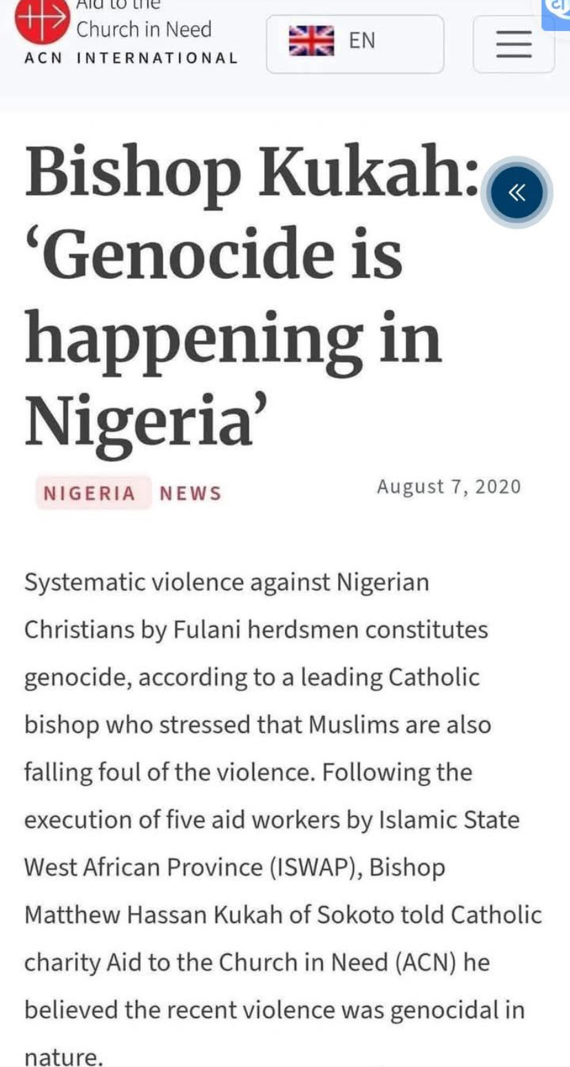 “Genocide is happening" - Bishop Kukah’s 2020 comments resurfaces, trends online amid recent denial