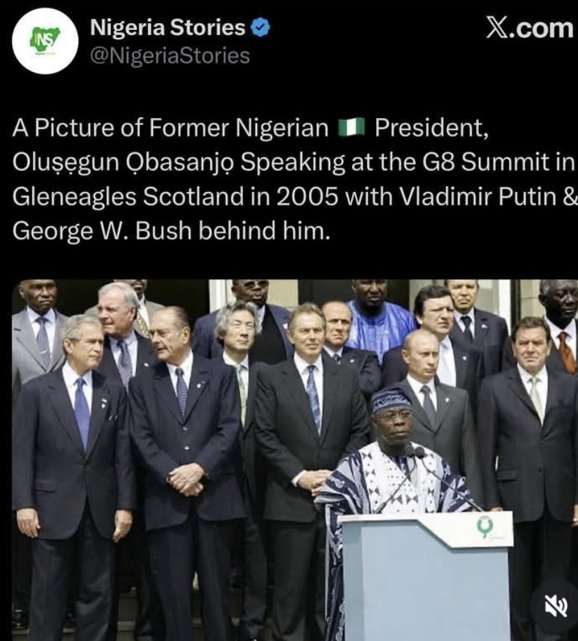 “There was a country" - Old photo of Obasanjo with Putin, Bush behind him in 2005 trends online
