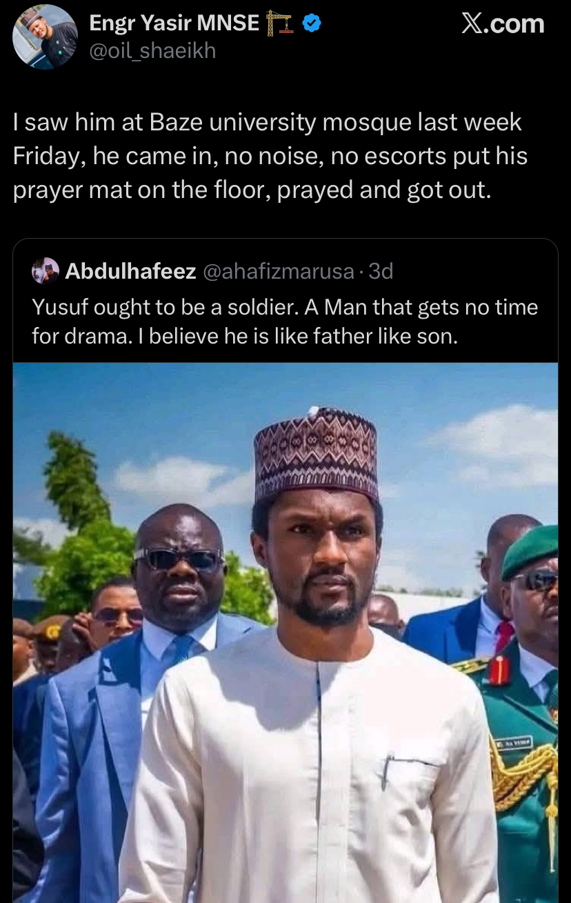 Man who sat right behind Buhari's son at Mosque shares what surprised him
