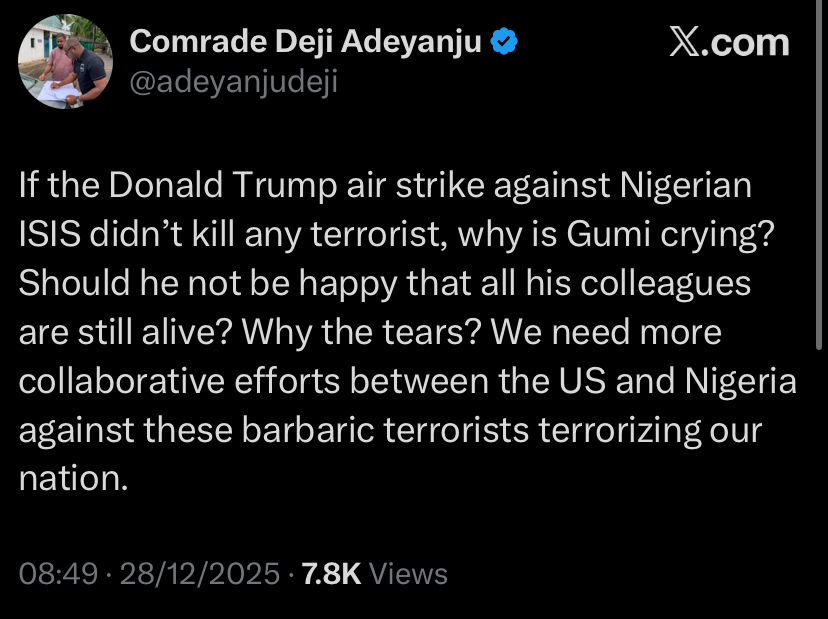 Terrorism: Stop crying, Nigeria needs to partner with US – Adeyanju to Sheikh Gumi
