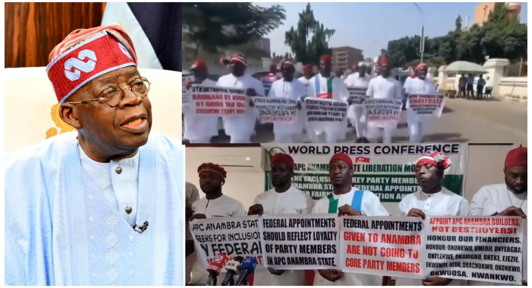 APC members protest in Anambra, send message to Tinubu