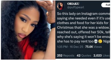 Lady reveals hilarious demands a widow made after giving her 50k for Christmas