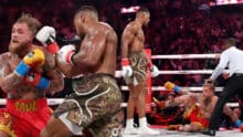 Anthony Joshua beat Jake Paul in sixth round as circus bout ends in knockout