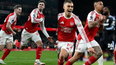 EPL: Arsenal thump Aston Villa 4-1 to finish year five points clear